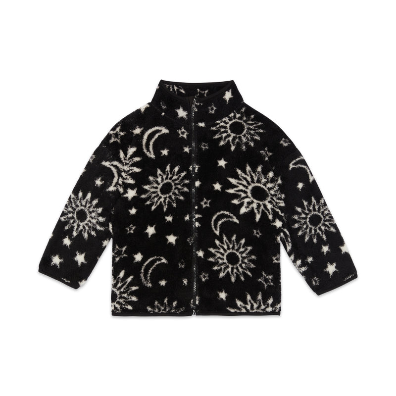 SUN MOON STAR FLUFFY KIDS FUNNEL COAT