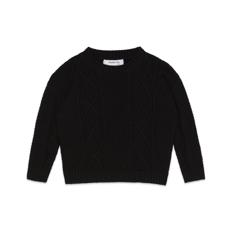 BLACK CABLE KNIT KIDS JUMPER