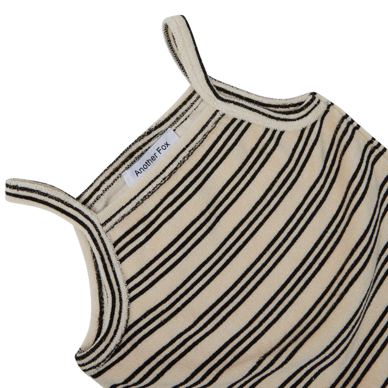 STRIPE TERRY TOWEL VEST BODYSUIT