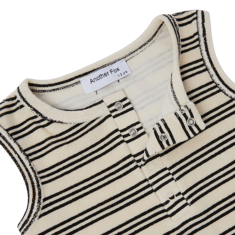 STRIPE TERRY TOWEL SLEEVELESS SHORTIE