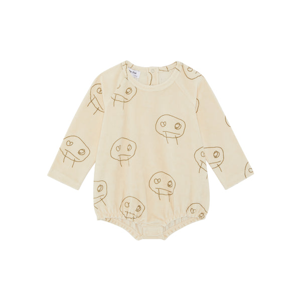 FREDS FACE TERRY TOWEL BUBBLE BODYSUIT