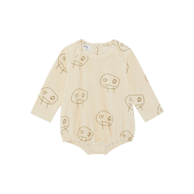 FREDS FACE TERRY TOWEL BUBBLE BODYSUIT