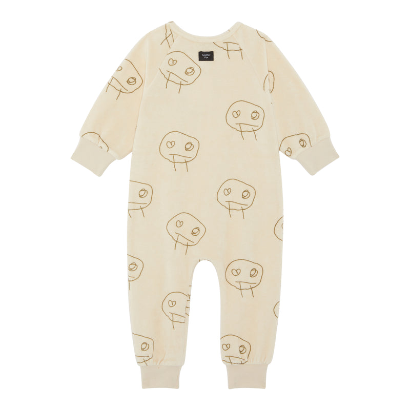 FREDS FACE TERRY TOWEL SLEEPSUIT