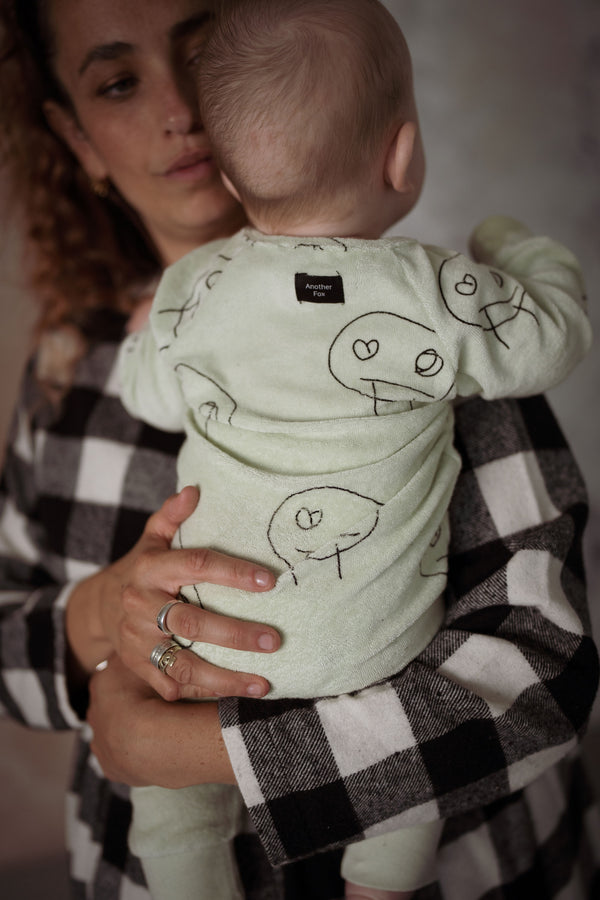 FREDS FACE TERRY TOWEL SLEEPSUIT