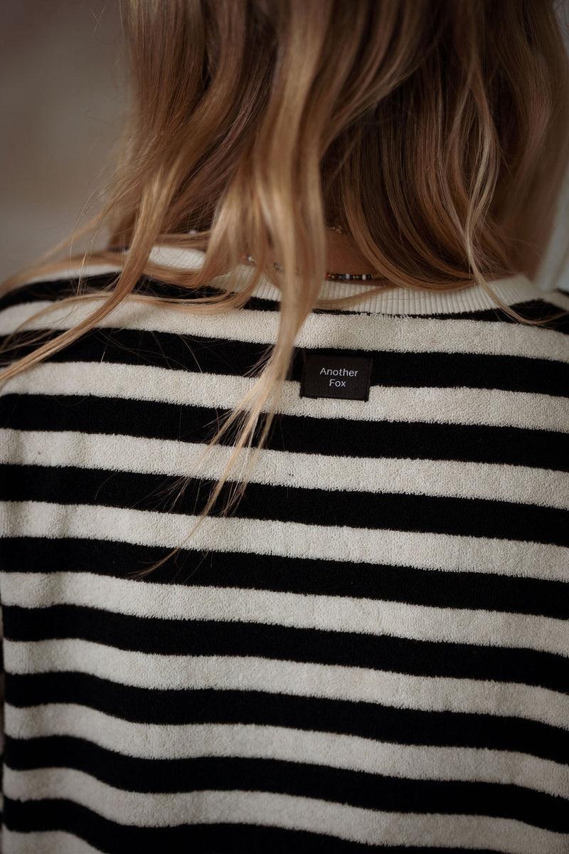 STRIPE TERRY TOWEL WOMENS SWEATSHIRT