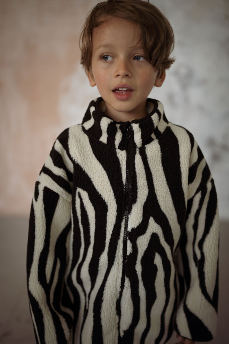 TIGER SHERPA KIDS FUNNEL COAT