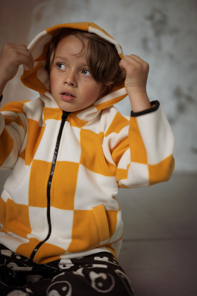 CHECKERBOARD POLAR FLEECE KIDS HOODY