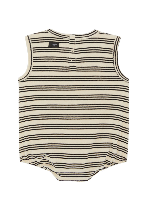 STRIPE TERRY TOWEL BUBBLE BODYSUIT