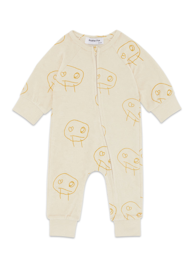 FREDS FACE TERRY TOWEL SLEEPSUIT