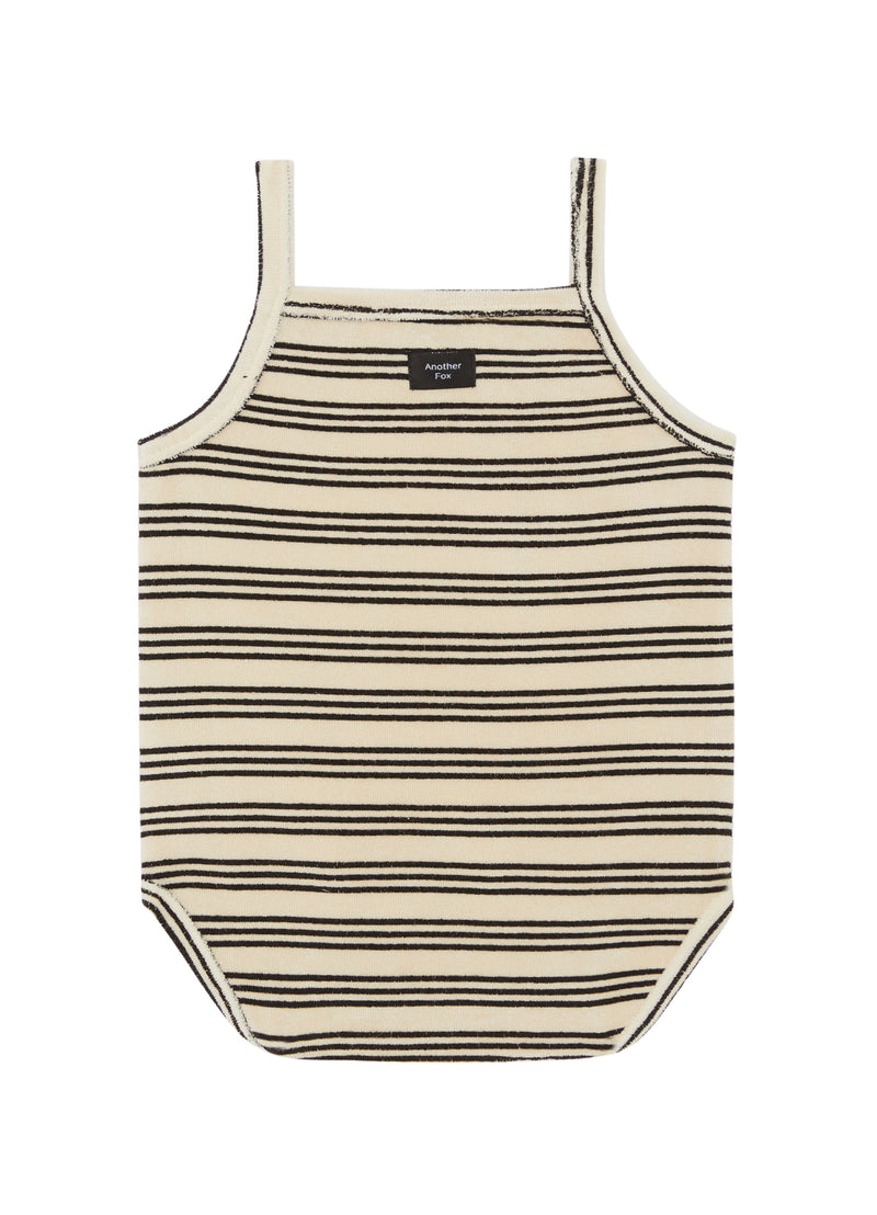 STRIPE TERRY TOWEL VEST BODYSUIT