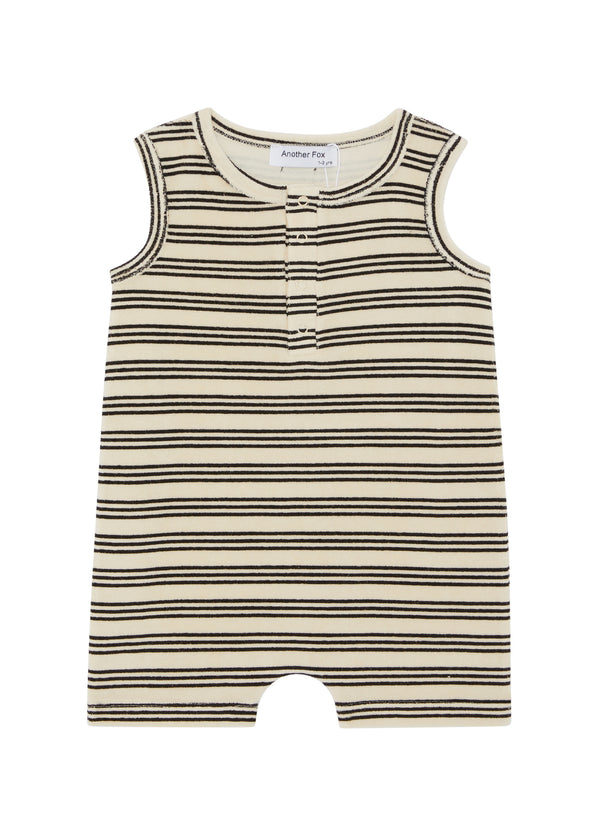 STRIPE TERRY TOWEL SLEEVELESS SHORTIE