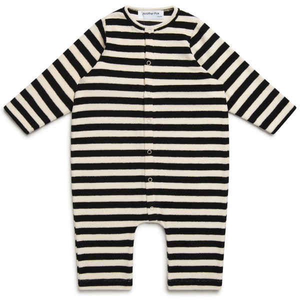 STRIPE TERRY TOWEL JUMPSUIT